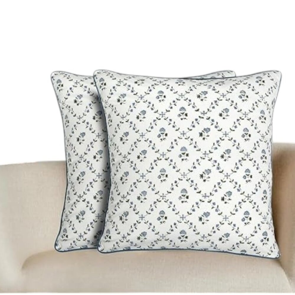 Set of 2 Decorative Vintage Farmhouse Print Square 20" x 20" Throw Pillow Covers - Picture 5 of 9